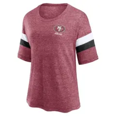 NFL San Francisco 49ers Women's Weak Side Blitz Marled Left Chest Short Sleeve T-Shirt