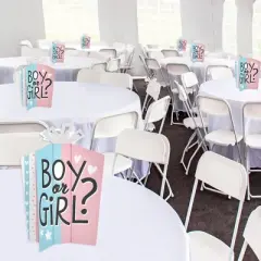 Big Dot of Happiness Baby Gender Reveal - Table Decorations - Team Boy or Girl Party Fold and Flare Centerpieces - 10 Count