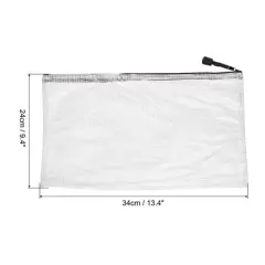 Unique Bargains Mesh Zipper File Pouch Document Folders 12 Pcs