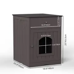 Lyngins Multi-Functional Cat Crate Furniture, Indoor Cat House, Wooden Pet House Cat Litter Box Enclosure with Drawer, Cat Home Nightstand/Side Table