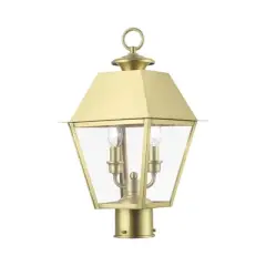 Livex Lighting Wentworth 2 - Light Post Light in  Natural Brass