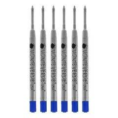 Monteverde Ballpoint Pen Refill Extra Fine Point Blue Ink 6 Pack (P113BB)