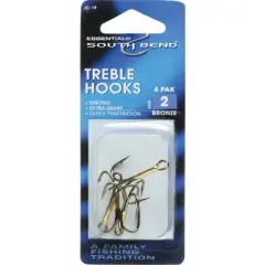 Vanguard  Size 2 Bronze Treble Fishing Hook (4-Pack) VJC19