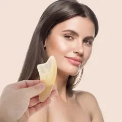 Unique Bargains Convenient Gua Sha Facial Massage Beauty Tool Yellow 1 Set