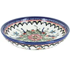 Blue Rose Polish Pottery 1952 Zaklady Large Shallow Dish