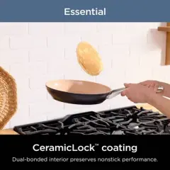 Ninja 12pc Extended Life Essential Ceramic Cookware Set: Hard Anodized Aluminum, Dishwasher-Safe, Induction Compatible