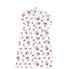 Hudson Baby Infant Girl Long Sleeve Cotton Jersey Sleeping Bag, Sack, Blanket, Dusty Rose Floral