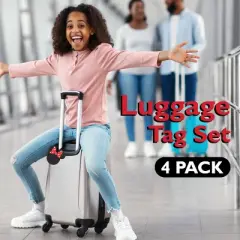 Disney Mickey Mouse and Minnie Mouse Luggage Tags Gifts Mickey and Minnie PVC Travel Tags Gifts - Set of 4