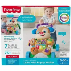 Fisher Price - Laugh, Learn, Grow & Play Baby Walker and Musical Learning Toy with Smart Stages Educational Content, Learn with Puppy​