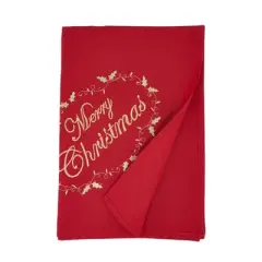 Saro Lifestyle Merry Christmas Embroidered Design Tablecloth
