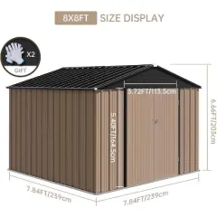 12 x 10 FT Outdoor Storage Shed, Large Waterproof Metal Garden Shed with Updated Frame Floor