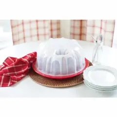 Nordic Ware Bundt Cake Keeper, Plastic,  Red
