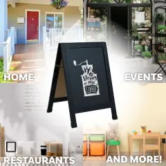 Sunnydaze 30 in. x 20 in. Double-Sided Magnetic A-Frame Chalkboard with Chalk and Eraser