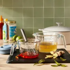 2 Cup Glass Measuring Cup with Lid Clear - Figmint&trade;: Borosilicate, Dishwasher & Freezer Safe, Kitchen Essential