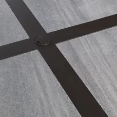 Garden Elements Outdoor Patio Square Dining Drop Tile Aluminum Table, Brown and Grey, 40"