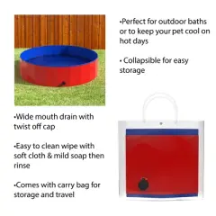 Pet Adobe Collapsible Dog Pool and Bath with Drain