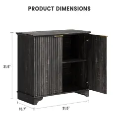 Fluted Buffet Sideboard, Adjustable Shelf Storage, Coffee Bar Cabinet for Kitchen/Living Room/Hallway, White/Oak/Dark Oak