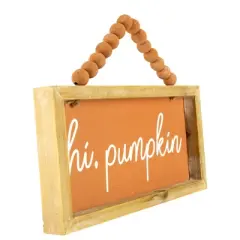 Northlight 12" Orange Hi Pumpkin Autumn Harvest Wall Sign