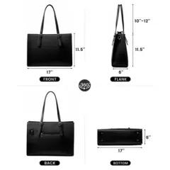 Laptop Bag for Women, Fashion Computer Tote Large Capacity, Leather Shoulder Bag Purse Set, Professional Business Work Briefcase