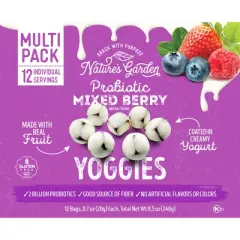 Nature's Garden Snacks Probiotic Yoggies Fruit Snacks Mixed Berry - 8.5oz/12ct
