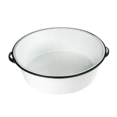 Granite Ware Enamel On Steel Dish Pan With Handles, 15-Quart Capacity, Speckled White