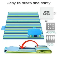 Outdoor Picnic Blanket, Waterproof Sandproof Camping Portable Travel Blanket, Foldable Large Beach Blanket For Outdoor Indoor Family Beach Park Grass
