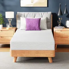 FDW 8 Inch Green Tea Memory Foam Mattress Cooling Gel Infused Mattress,Fiberglass Free/CertiPUR-US Certified/Bed-in-a-Box,White