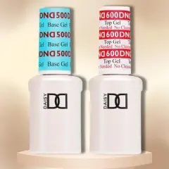 Daisy DND 500 Base Gel and 600 Top Gel Polish Set, UV/LED GelBase Polish and No Cleanse Top Coat, Gel Polish Duo - (0.5 Fl Oz Each)