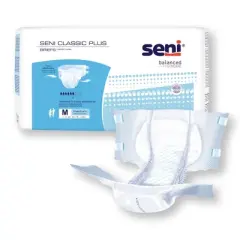 Seni Classic Plus Adult Incontinence Brief M Moderate Absorbency Breathable, S-ME25-BC2, Moderate to Heavy
