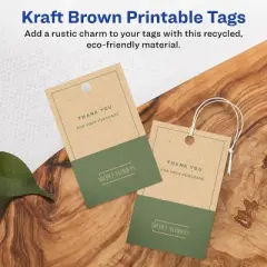 Avery 2" x 3" Rectangle, Kraft Brown Printable Tags