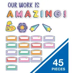 Carson Dellosa Education We Stick Together Our Work Is Amazing Pre-punched Bulletin Board Set, Grade PK-5 (45 pieces)