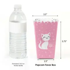 Big Dot of Happiness Purr-fect Kitty Cat - Kitten Meow Baby Shower or Birthday Party Favor Popcorn Treat Boxes - Set of 12