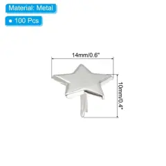 Unique Bargains Mini Metal Round Head Star Brads Paper Fasteners for DIY Craft