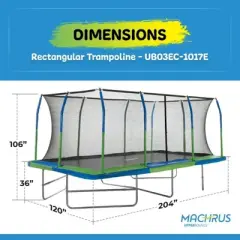Upper Bounce Gymnastics Style, Rectangular Trampoline Set with Premium Top-Ring Enclosure System
