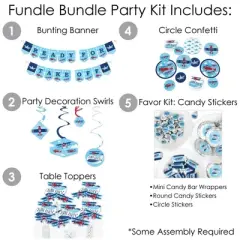 Big Dot of Happiness Taking Flight - Airplane - Vintage Plane Baby Shower or Birthday Party Supplies - Banner Decoration Kit - Fundle Bundle