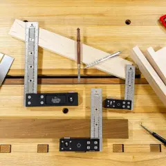 JessEm 07402 8 Inch Stainless Steel Precision Square Measuring Tool Ruler with Patented Flex Grip and Fade Resistant Markings - Imperial