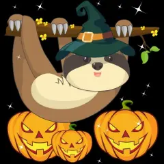 Men's Design By Humans Funny Witch Sloth With Jack O Lantern Halloween T-Shirt By thebeardstudio Tank Top