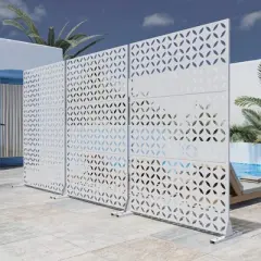 Dovelina Metal Privacy Screen Free Standing 6 ft. H x 4 ft.