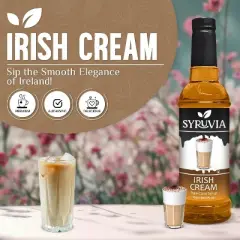 Syruvia Irish Cream Syrup - 25.4 fl oz. Premium Flavoring Syrup For Coffee