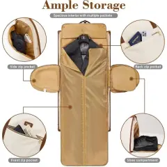 Coolife Garment Bag Travel Foldable Garment Duffel Bag Carry On Weekender Bag Suit Bag Dress Bag Convertible for Hanging Clothes 3 Piece Set