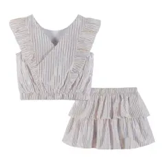 Andy & Evan  Toddler  Lurex Top and Skirt Set