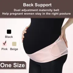 Unique Bargains Pregnancy Women Abdomen Support Adjustable Belly Bands Black 1PC
