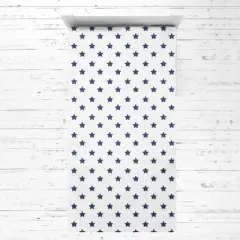 Bacati - Stars Navy Muslin 3 pc Toddler Bed Sheet Set 100 pecent cotton