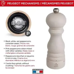 Peugeot Paris uSelect Salt and Pepper Mill Set - 9in Matte Black Pepper Mill & 7in Matte White Salt Mill