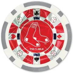 MasterPieces Casino Style 20 Piece 11.5 Gram Poker Chip Set MLB Boston Red Sox Silver Edition