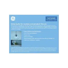 GE 2pk Cool Daylight 60W G25 Frosted LED Light Bulbs