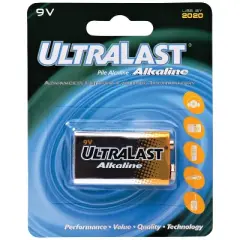 Ultralast&reg; ULA9V 9-Volt Alkaline Battery in Multicolored