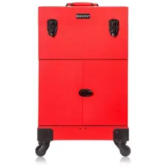 SHANY Large Travel Makeup Case with Mirror - RED