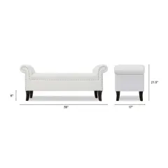 Jennifer Taylor Home Kathy Roll Arm Entryway Accent Bench