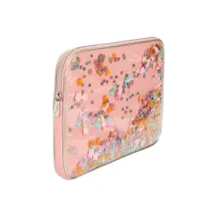 Packed Party Flower Shop Laptop Case; Women and Girls Fashion Computer Sleeve; Trendy Look for Ladies at School, Work, Home and Travel; Pink